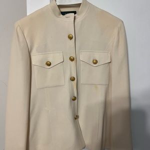 Ralph Lauren white suit jacket with gold buttons